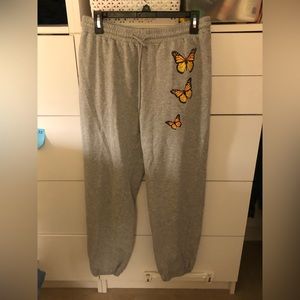 Shein Grey Butterfly Sweatpants